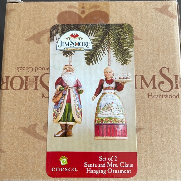 Jim Shore Other - Jim Shore Enesco set of Santa and Mrs Claus hanging ornaments